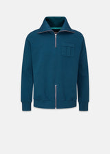 Military Zip Sweatshirt Teal