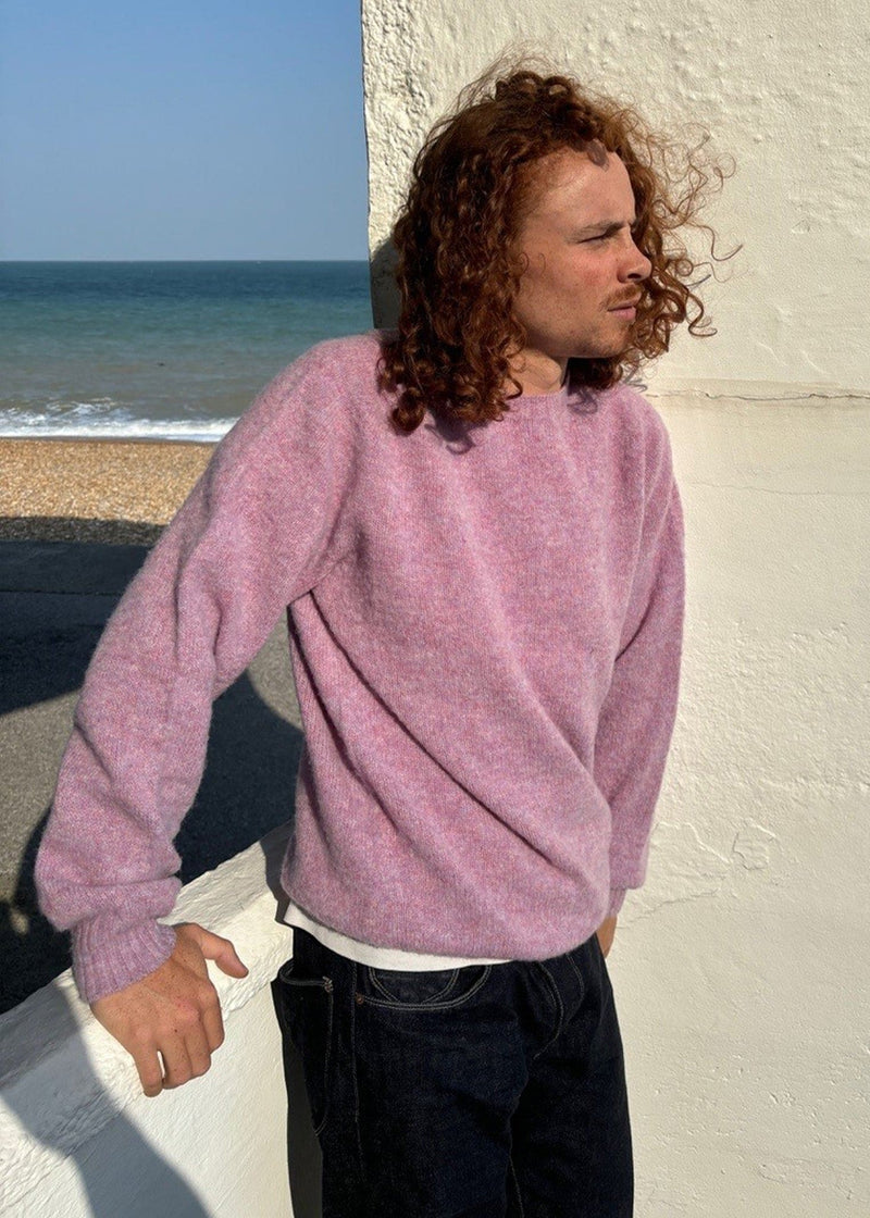 Oxford Brushed Lambswool Jumper Purple