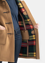 Women's Long Slim Fit Duffle Coat Camel Buchanan